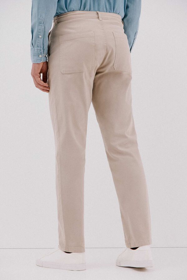 Cortefiel Washed chinos pants Beige
