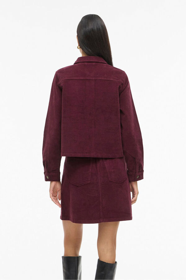 Vila Casaco curta de veludo cotel&ecirc; Roxo