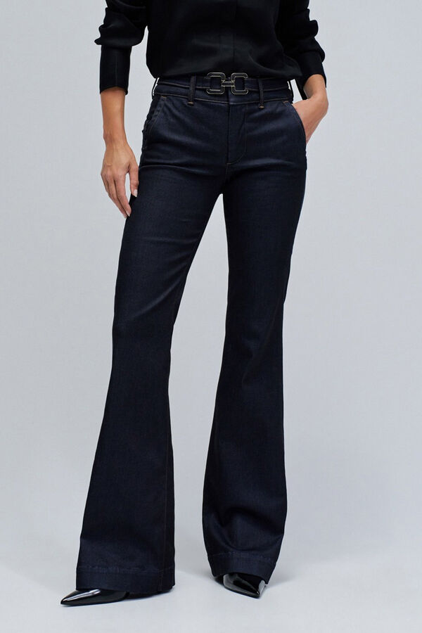 Salsa Jeans Calça calças chino flare secreta com cinto Azul