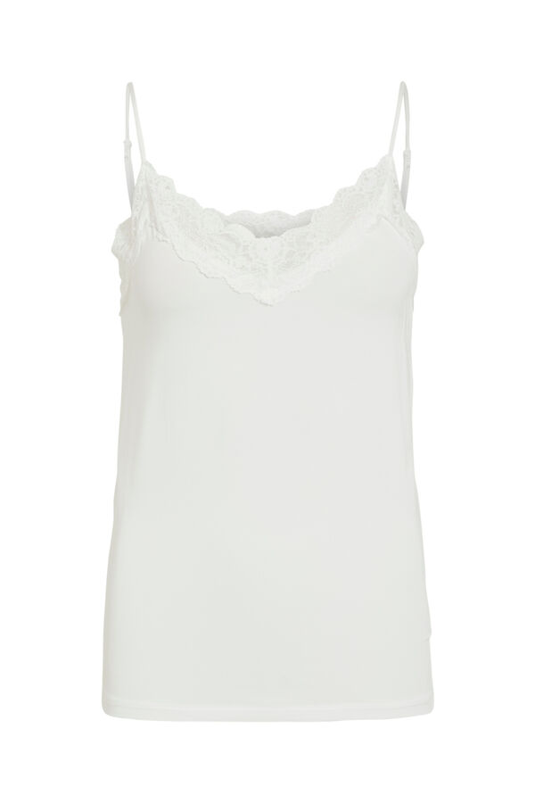 Cortefiel T-shirt with lace White