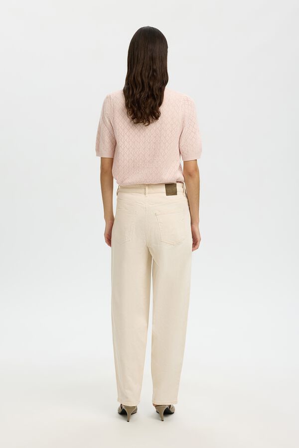 Selected Cardig&atilde; de malha manga com malha curtas Subiu