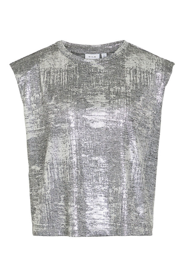 Vila Top met&aacute;lico sem mangas Cinzento