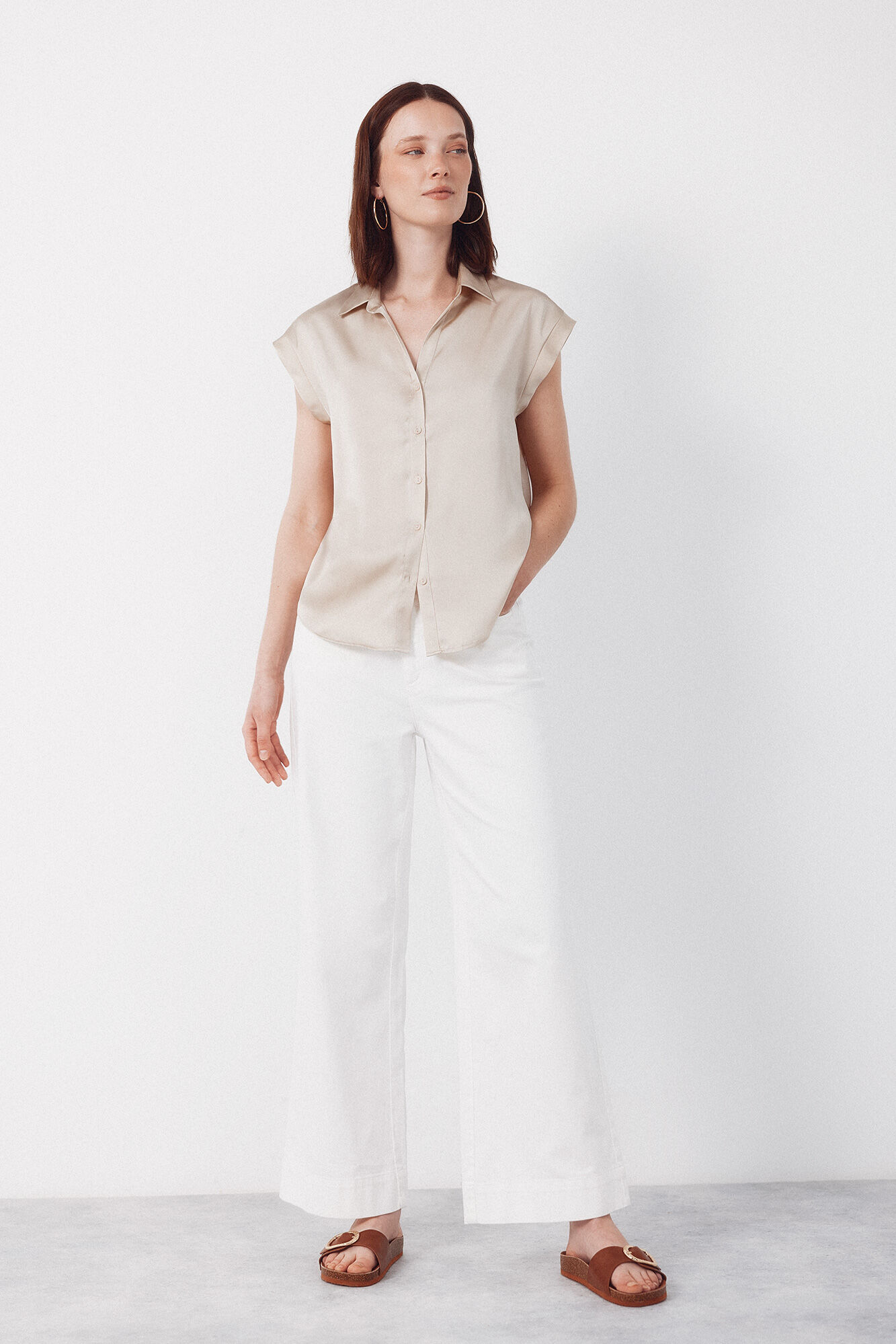 Cortefiel Camisa acetinada