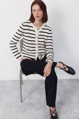 Cortefiel Short buttoned jacket Ivory