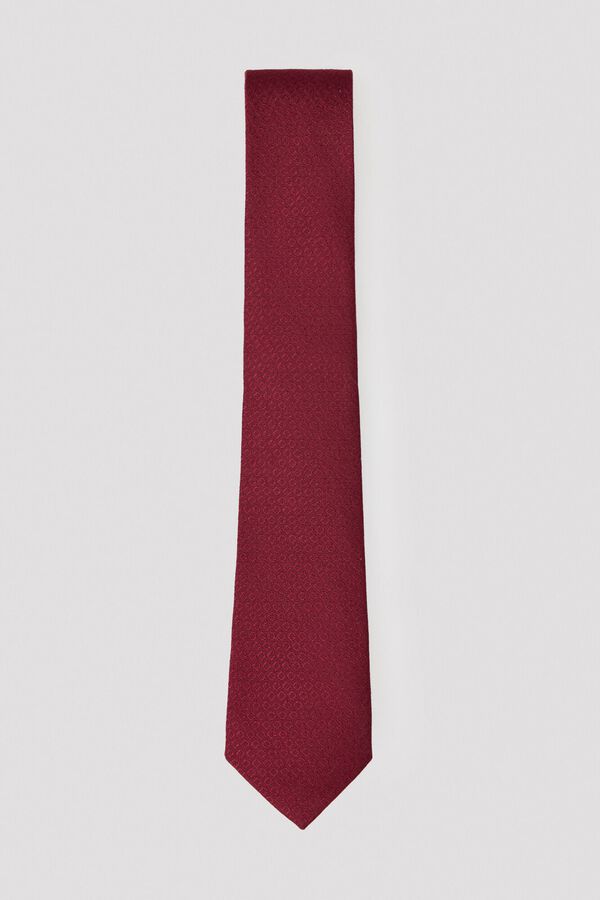 Cortefiel NATURAL silk tie Maroon