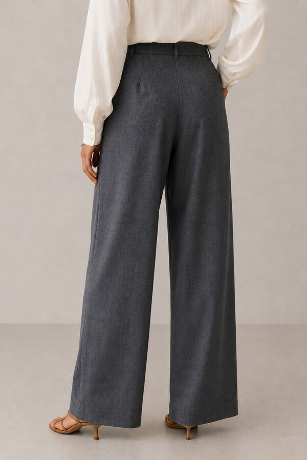 Vila Cal&ccedil;a wide leg Cinzento