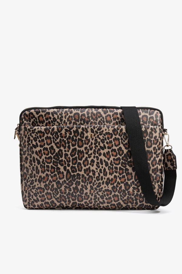 Vilanova Bolso office estampado leopardo Beige