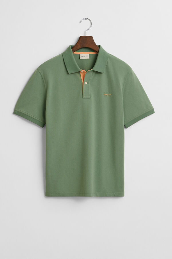 Gant Polo piqué contrastante Verde