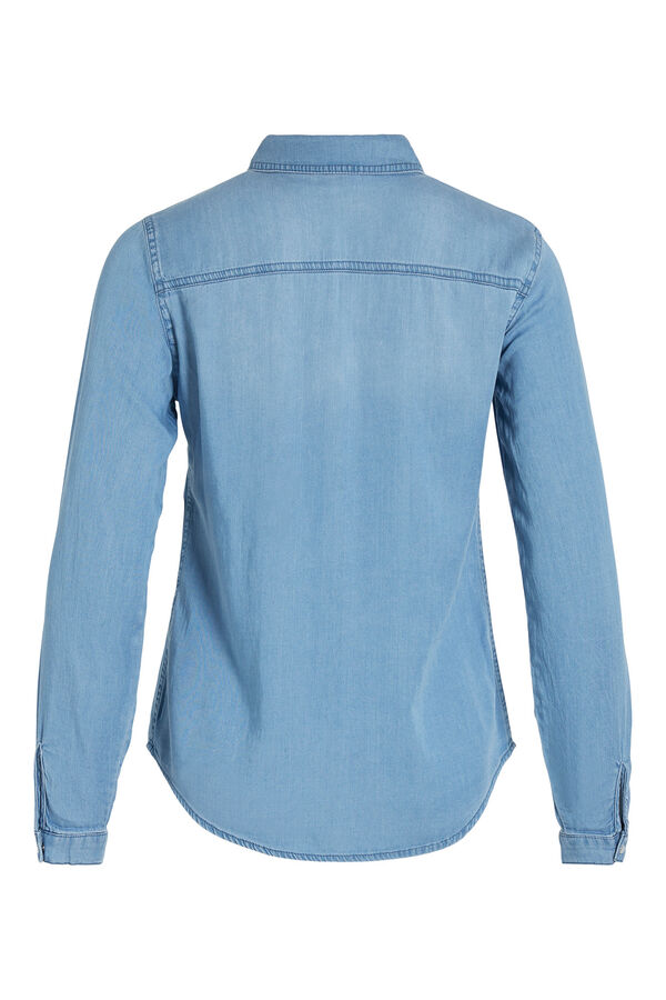 Vila Camisa jeans de manga comprida Azul