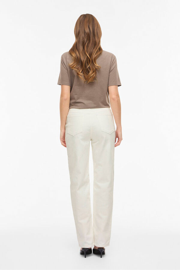 Vila Straight leg high-waisted jeans White