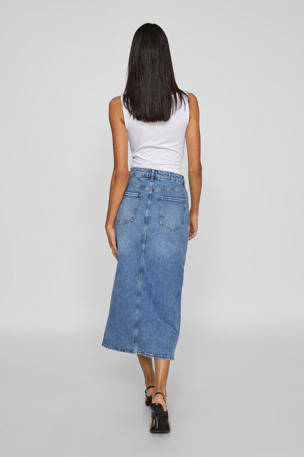 Vila Denim midi skirt Blue