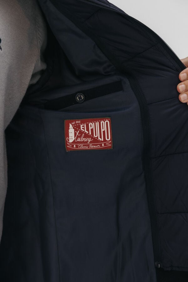 elPulpo Sobretudo com peito de tecido destacável Azul