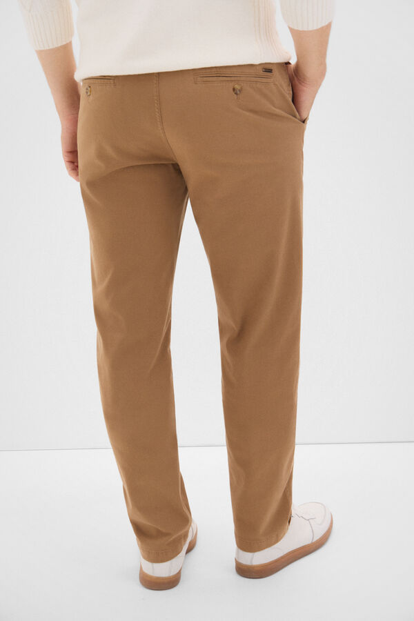 Cortefiel Regular fit chinos Camel