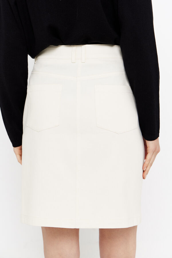 Cortefiel Short piqué skirt White