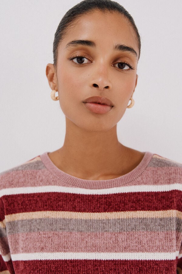 Cortefiel striped chenille t-shirt Multicolour