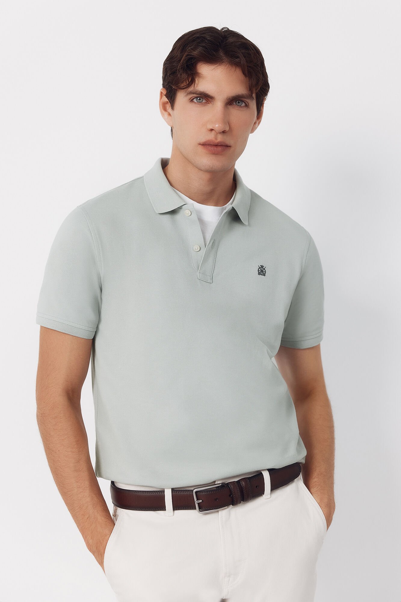 Cortefiel Piqu&eacute; basic slim polo shirt