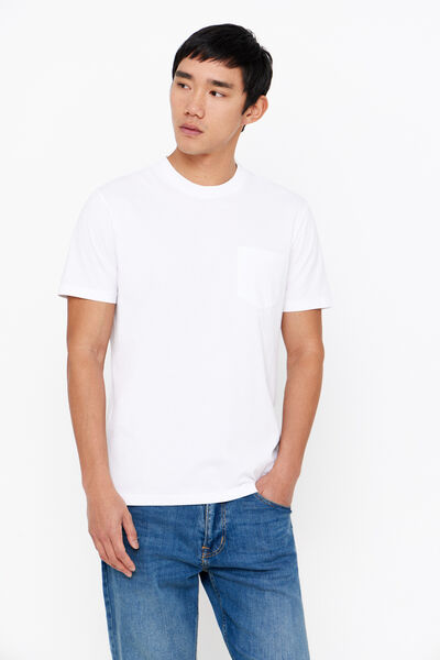 Cortefiel Camiseta basica bolsillo Blanco