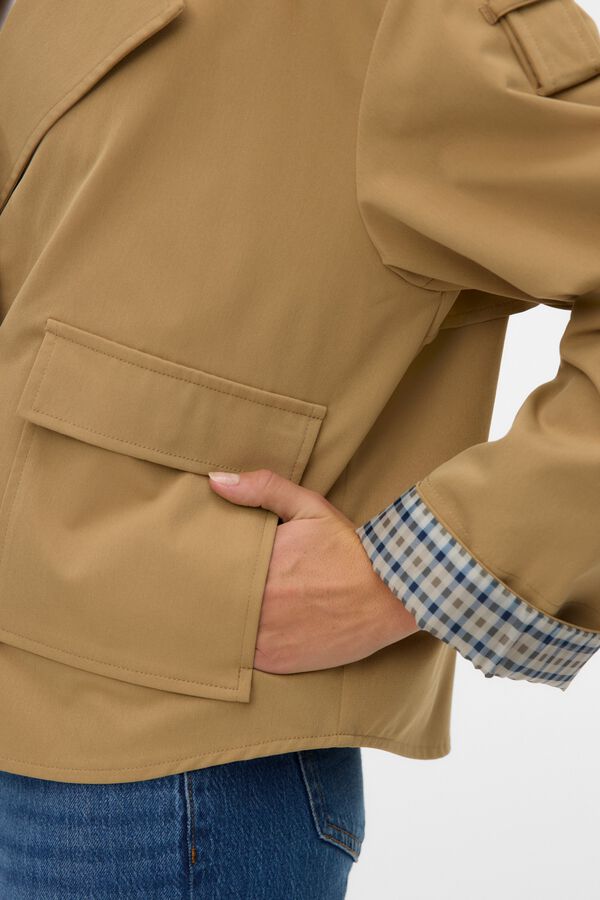 Vero Moda Gabardina curta Castanho