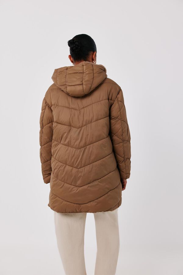Cortefiel Jacket zip fastening hood Beige