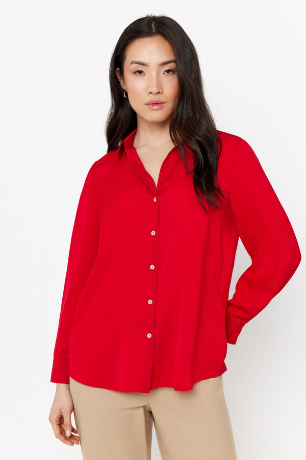 Cortefiel Satin-finish shirt Red
