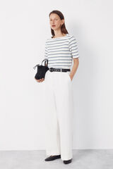 Cortefiel Boat neck t-shirt Printed green