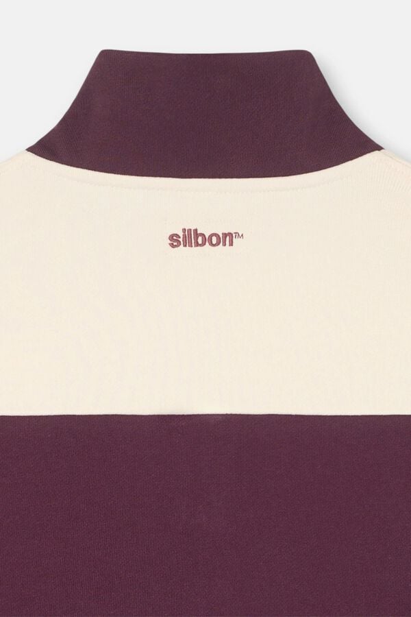 Silbon Sweatshirt meio fecho riscas largas Granada
