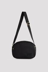 Cortefiel Puffer fabric crossbody bag Black