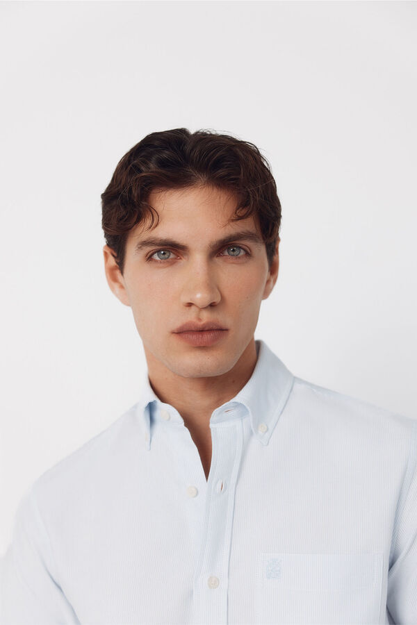 Cortefiel Camisa oxford raya candela Azul