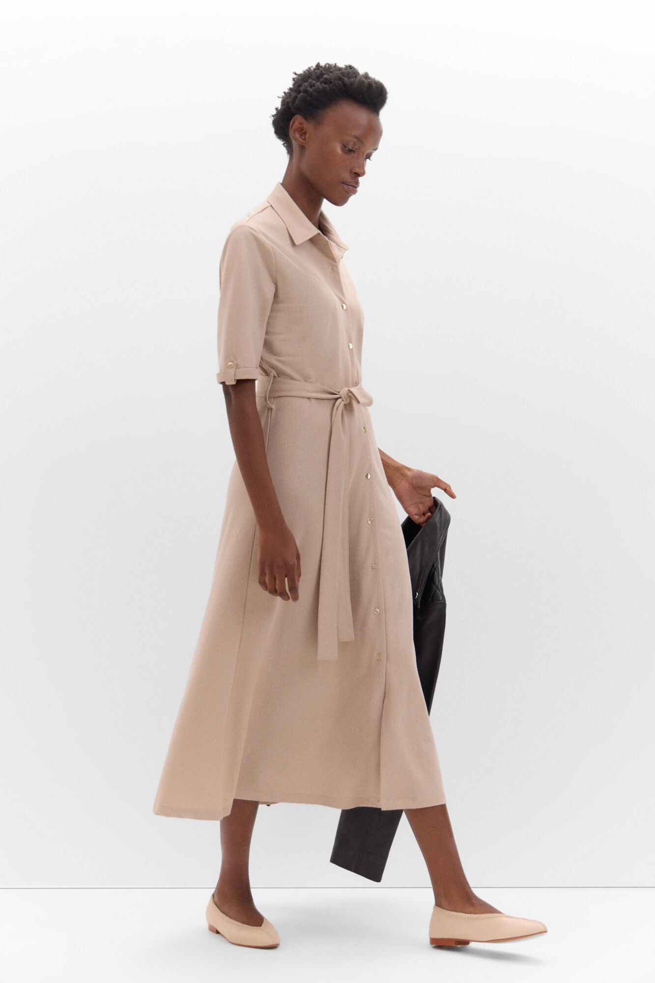 polo shirt dress in pique jersey knit Women s dresses and jumpsuits Cortefiel