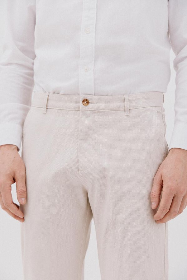 Cortefiel Tapered fit chinos Ivory