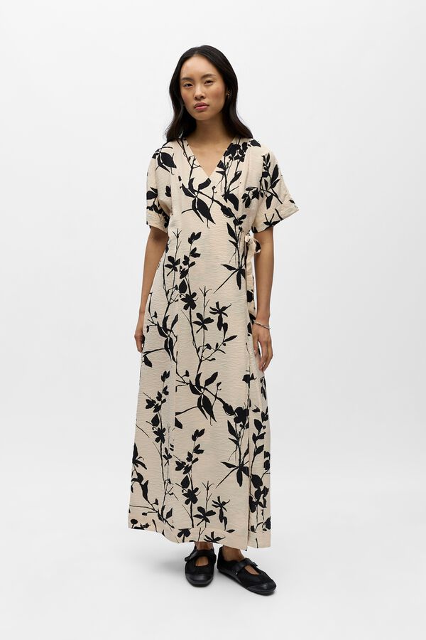 Object Vestido comprido estampado Tostado