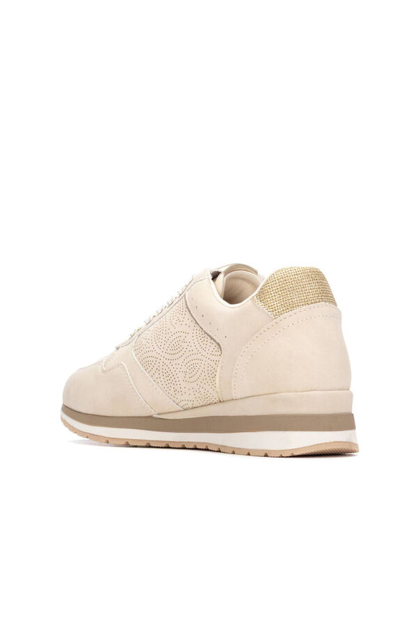 XTI Sapato de senhora troquelado com fecho-éclair Tostado