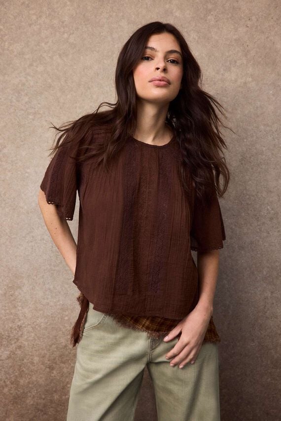 Blusa detalles encaje