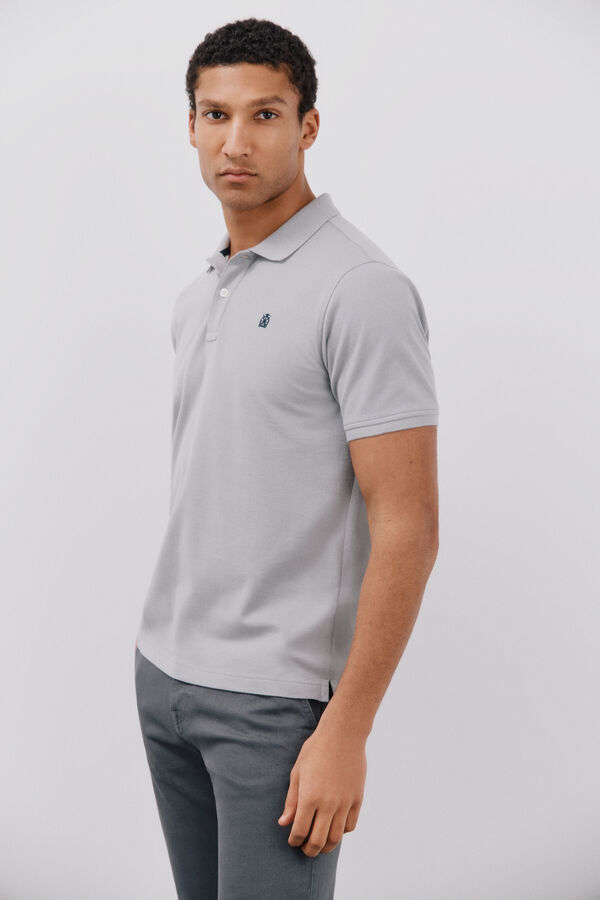 Cortefiel Basic piqué polo shirt Grey