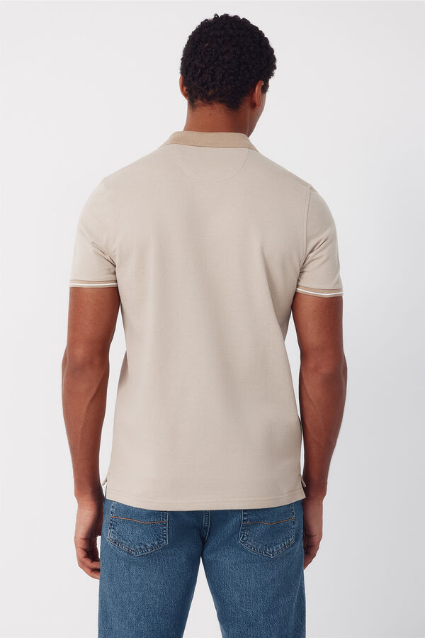 Cortefiel Piqu&eacute; polo shirt Beige