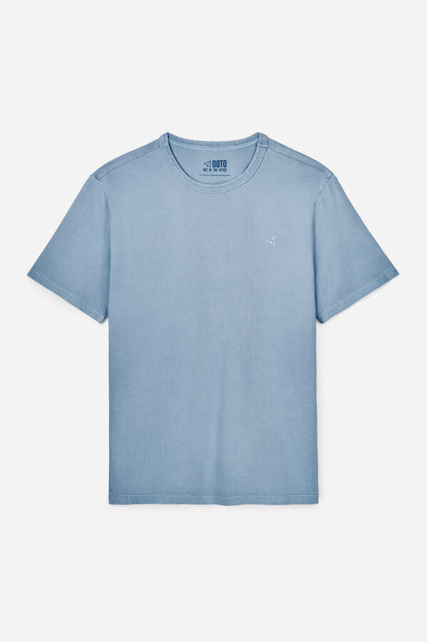 OOTO T-shirt básica com bordado avião OOTO Azul