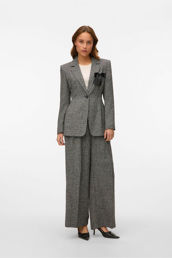 Vero Moda Blazer longo com efeito marmorizado Preto