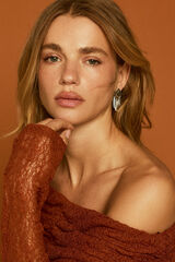 Slowlove Pendientes espigas met&aacute;licas Gris