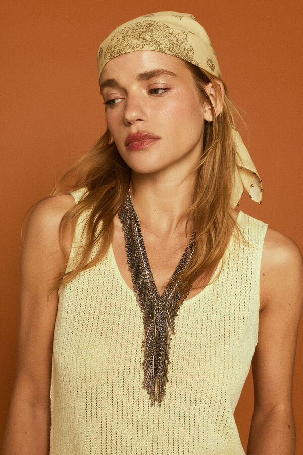 Slowlove Collar cascadas cadena Gris