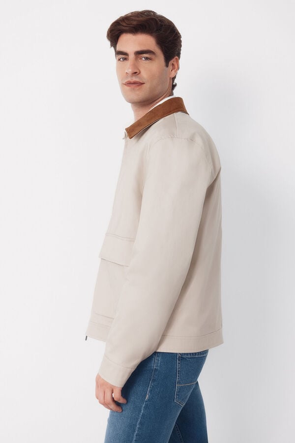Cortefiel Jacket with combined neck Beige
