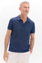 Cortefiel Tencel cotton polo shirt Navy