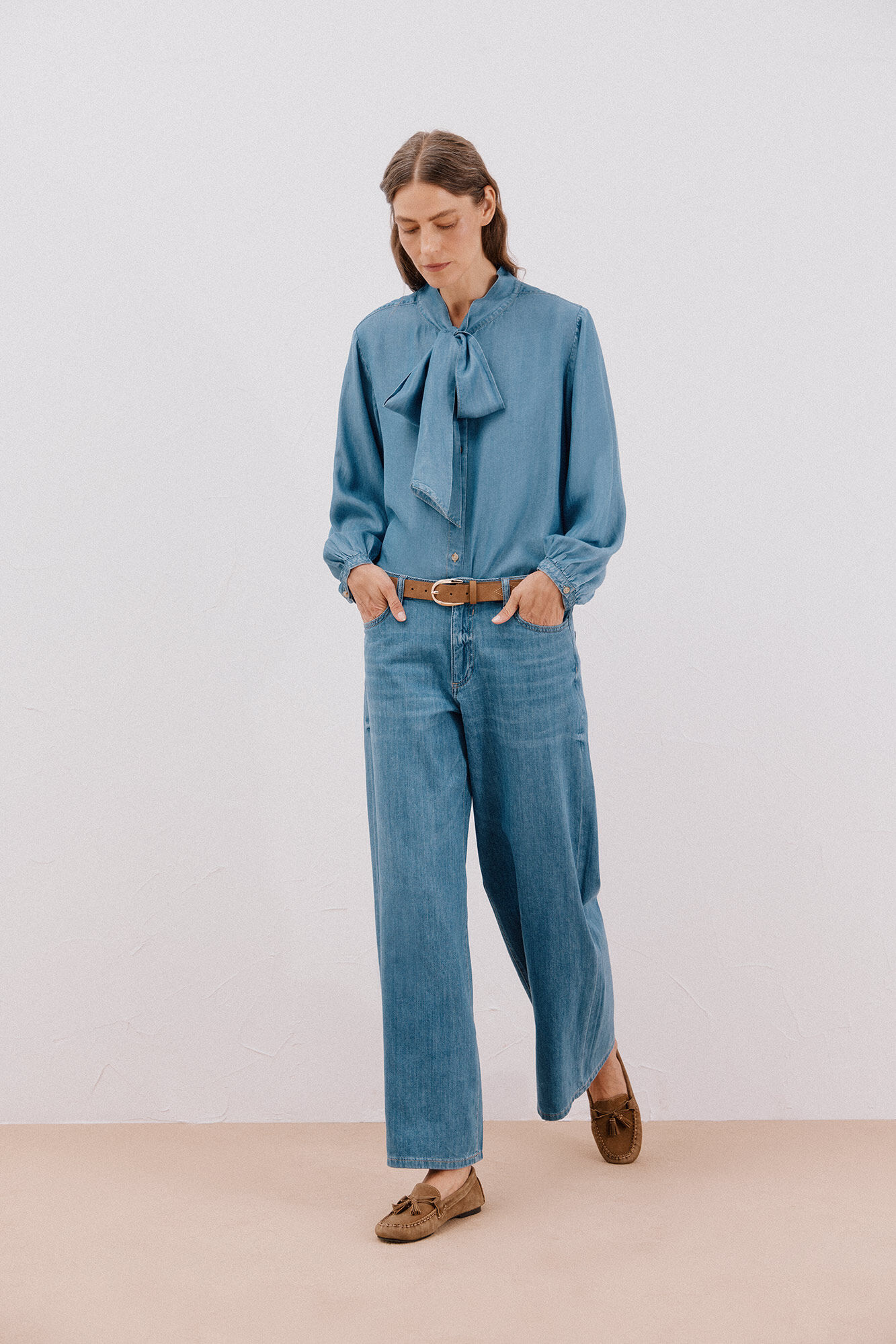 Cortefiel Long palazzo jeans 