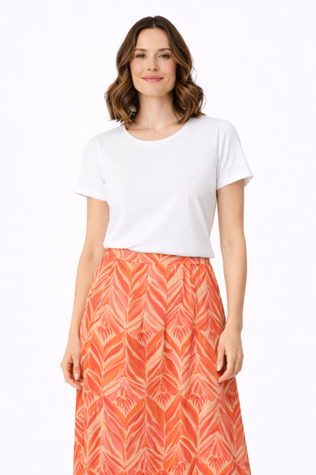 Vila Printed viscose midi skirt