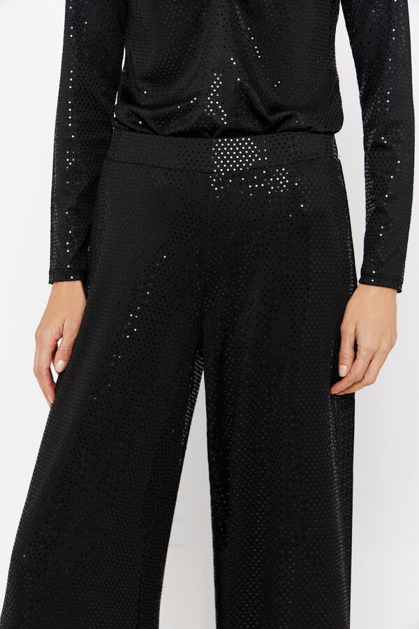 Cortefiel Jersey-knit trousers with sparkles Black