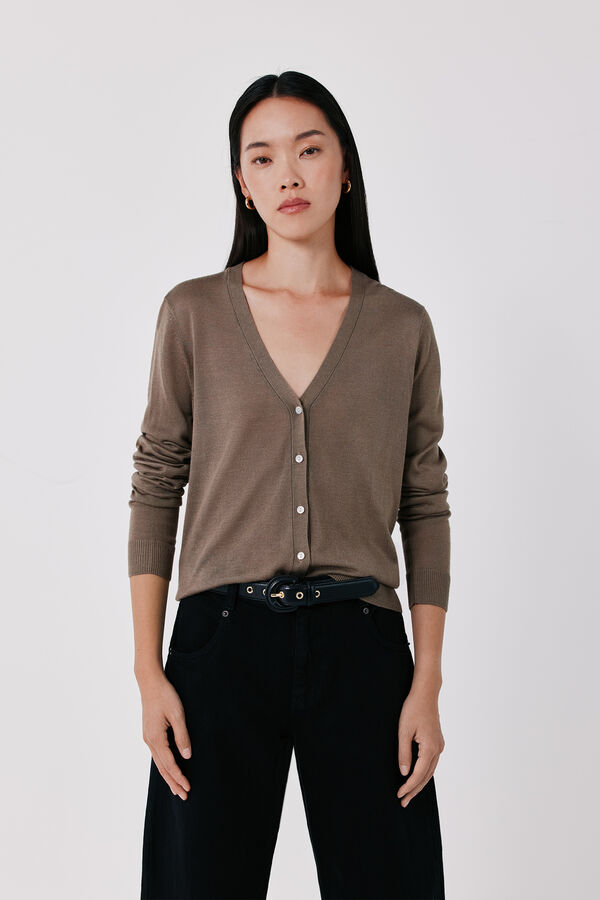 Cortefiel V-neck jacket Beige