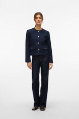 Vero Moda Casaco curta de tweed Azul