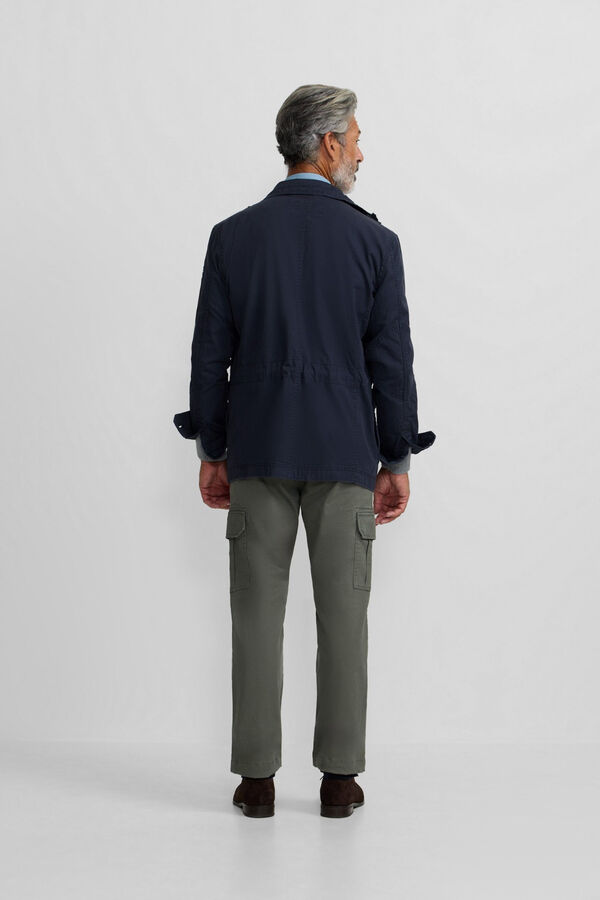 Silbon Casaco militar com manchas tingidas Azul