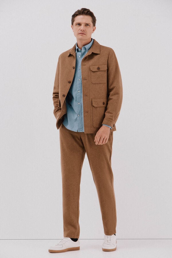 Cortefiel Camel wool pants Camel