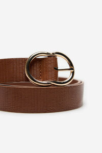 Cortefiel Basic double buckle belt Orange