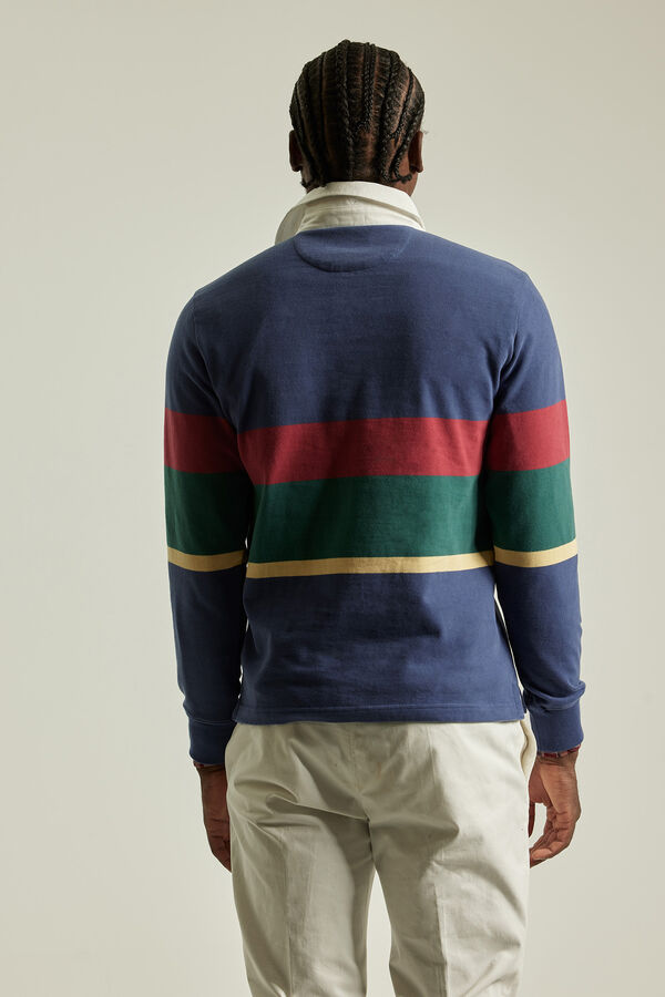 PuroEGO Polo franjas horizontales Beige